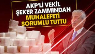 AKP'li vekil, şeker zammından muhalefeti sorumlu tuttu