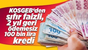 Faizsiz ve 2 yıl geri ödemesiz kredi!