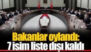 Bu kez kabinedeki bakanlar oylandı! 7 isim liste dışı kaldı