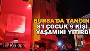 Bursa'da bir evde çıkan yangında 8'i çocuk 9 kişi yaşamını yitirdi