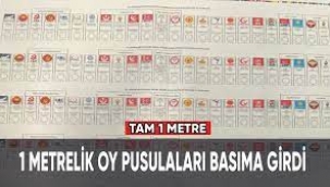 1 metrelik oy pusulaları basıma girdi