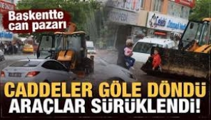 Ankara'da caddeler göle döndü