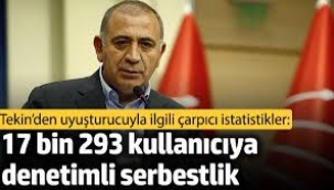 Gürsel Tekin'den uyuşturucuyla ilgili çarpıcı istatistikler