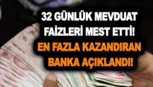  İşte 1 milyon liranın banka banka 32 günlük getirisi