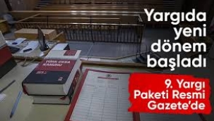 9.Yargı paketi resmi gazetede 