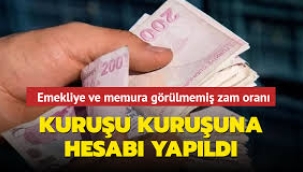 Emekli ve memura zam geliyor! Kuruşu kuruşuna hesaplandı